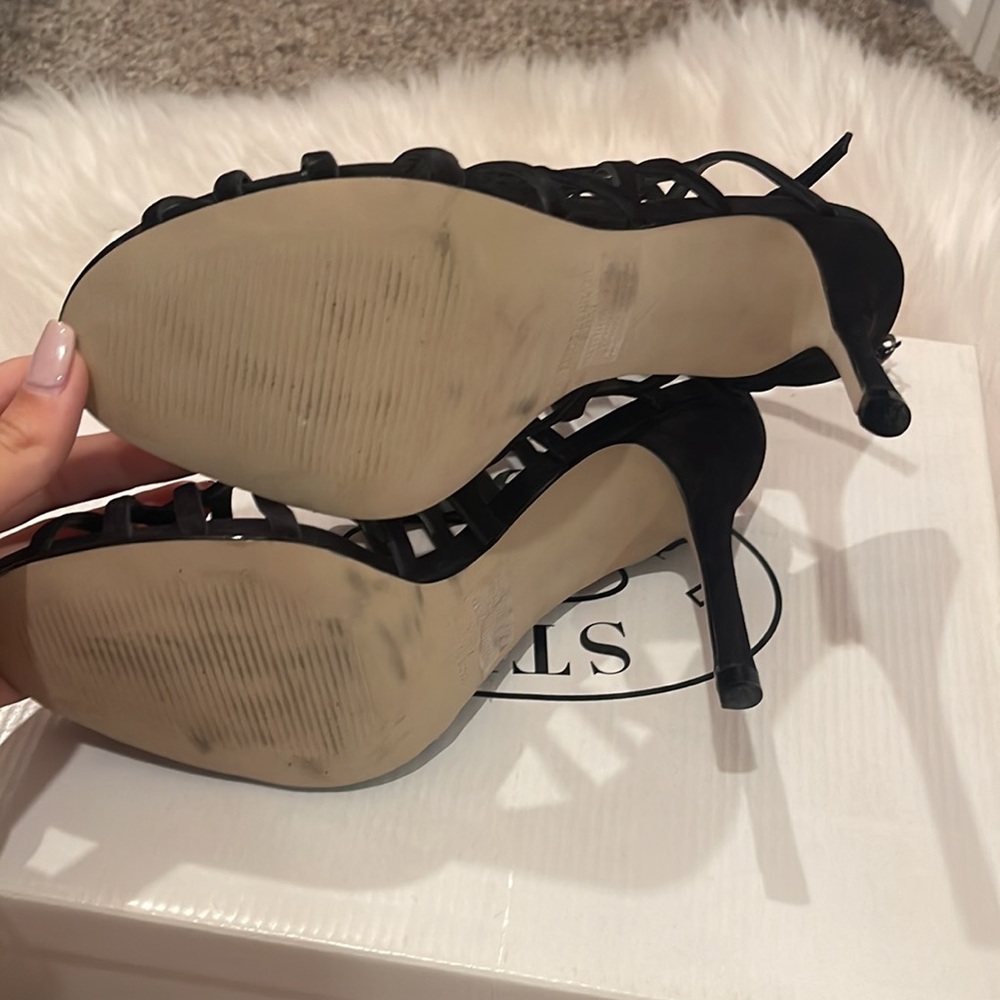 Steve Madden black nubuck heels 7.5 - Picture 4 of 8